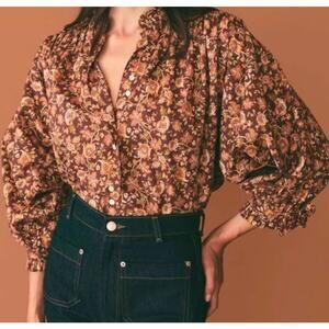NWT DOEN Rose Top in Mulberry Vine Floral Print S